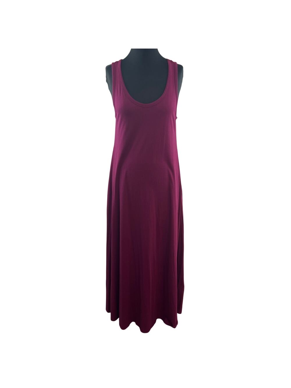 Soft Surroundings Burgundy Tank Maxi Dress Scoop Neck Pullover Size Medium M